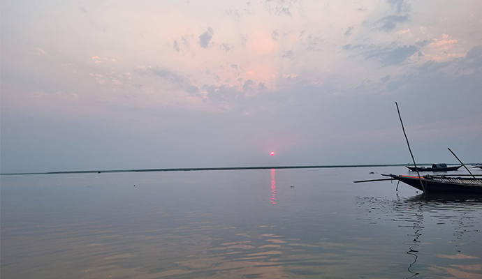 Mawa feri ghat boat on the river