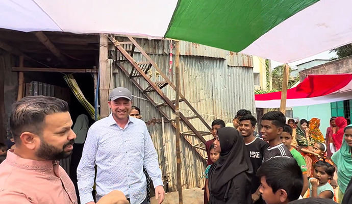 SAM visiting slum in Mohakhali, Dhaka, Bangladesh